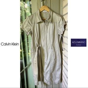 Calvin Klein — Beige Cargo/Utility dress • Vestido beige para mujer •
